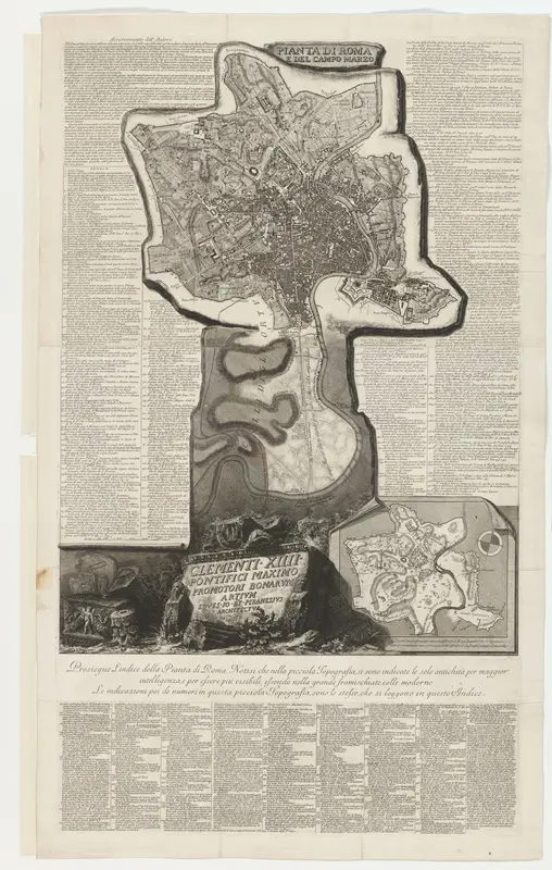 Plattegrond van Rome en het Marsveld Wall Art by Unknown - High-Resolution Digital Print
