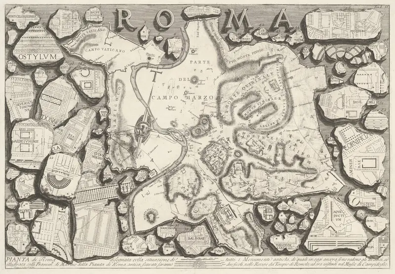 Plattegrond van Rome Wall Art by Unknown - High-Resolution Digital Print