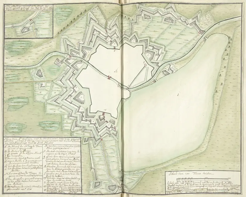 Plattegrond van Saint-Ghislain, 1711 Wall Art by Unknown - High-Resolution Digital Print