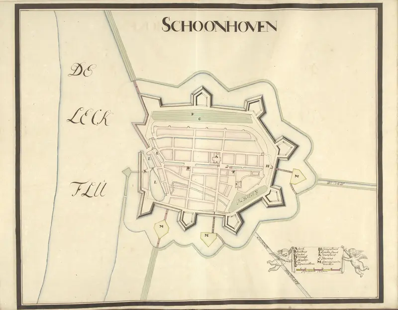 Plattegrond van Schoonhoven, ca. 1701-1715 Wall Art by Samuel Du Ry de Champdoré - High-Resolution Digital Print