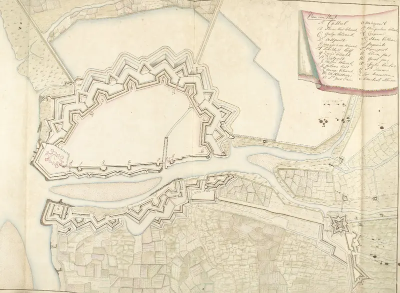 Plattegrond van Sluis, ca. 1701-1715 Wall Art by Samuel Du Ry de Champdoré - High-Resolution Digital Print
