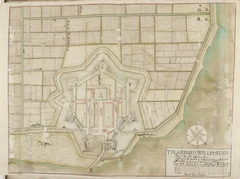 Plattegrond van Willemstad, 1705 Wall Art by Unknown - High-Resolution Digital Print
