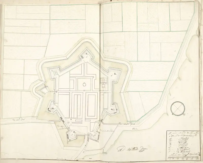 Plattegrond van Willemstad, ca. 1701-1715 Wall Art by Samuel Du Ry de Champdoré - High-Resolution Digital Print