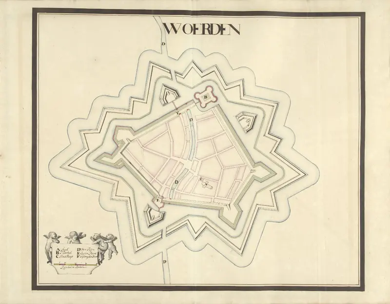 Plattegrond van Woerden, ca. 1701-1715 Wall Art by Samuel Du Ry de Champdoré - High-Resolution Digital Print