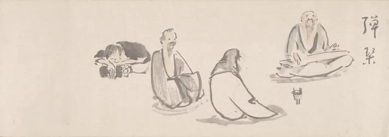 Playing the Qin Wall Art by Kida Kadō - High-Resolution Digital Print