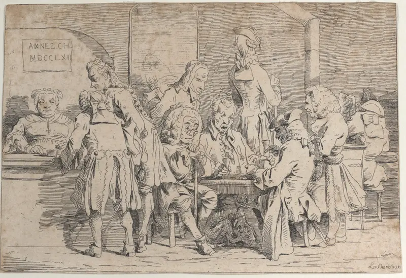 Playing Tric Trac Wall Art by Philippe Jacques de Loutherbourg - High-Resolution Digital Print