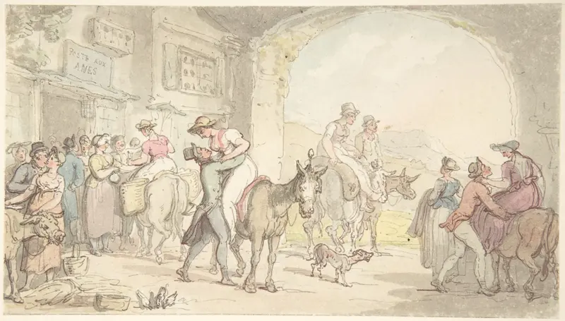 Pleasure of a Poste aux Anes, from Sentimental Travels Wall Art by Thomas Rowlandson - High-Resolution Digital Print