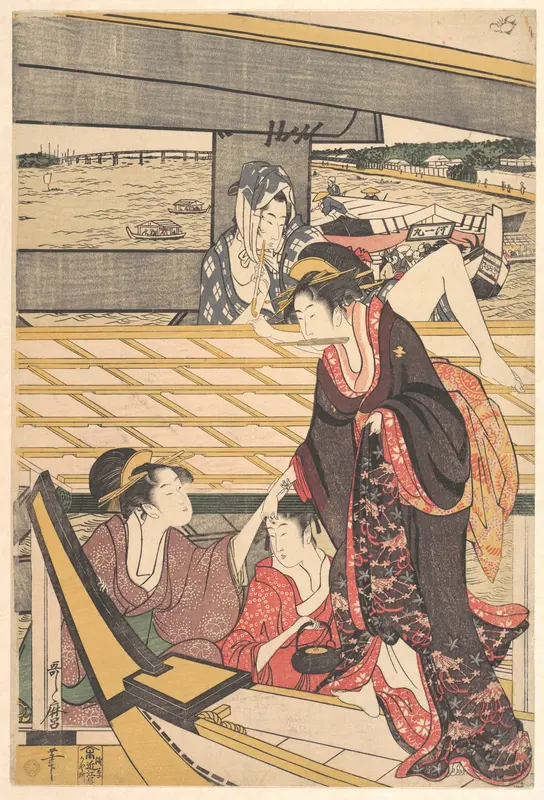 Pleasure Parties in Boats on the Sumida River under the Ryogoku Bridge