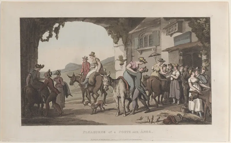 Pleasures of a Poste Aux Ânes, from "Journal of Sentimental Travels in the Southern Provinces of France, Shortly Before the Revolution" Wall Art by Thomas Rowlandson - High-Resolution Digital Print