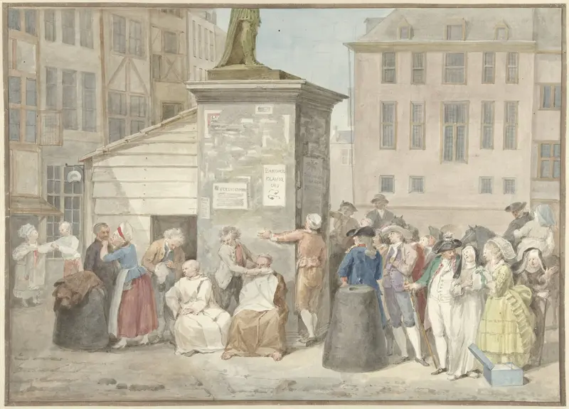 Plein met monniken en nonnen tijdens de revolutie in België, 20 oktober 1787 Wall Art by Unknown - High-Resolution Digital Print