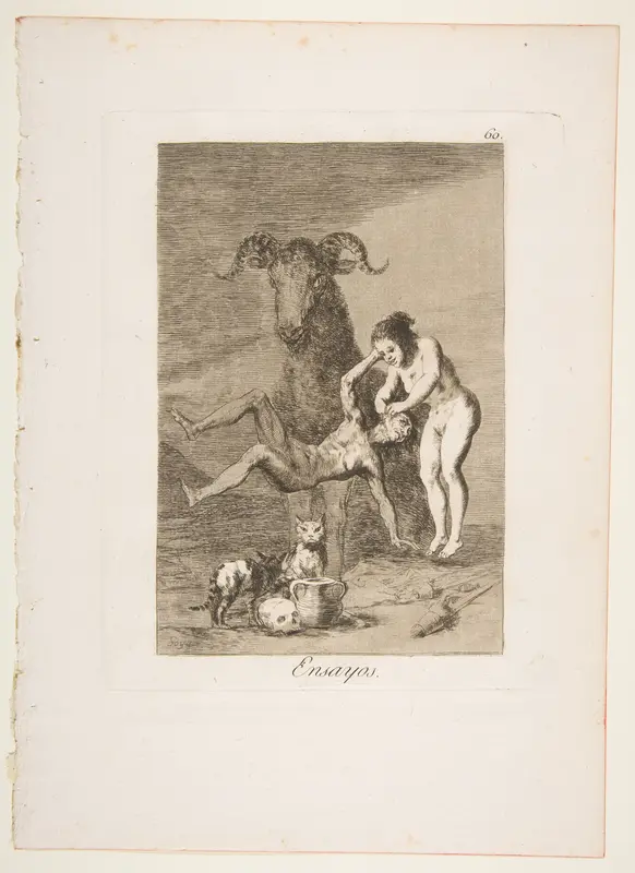 Pllate 60 from "Los Caprichos": Trials (Ensayos) Wall Art by Goya (Francisco de Goya y Lucientes) - High-Resolution Digital Print