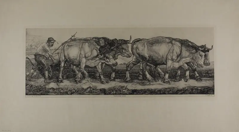 Plowing Oxen Wall Art by Pieter Dupont - High-Resolution Digital Print