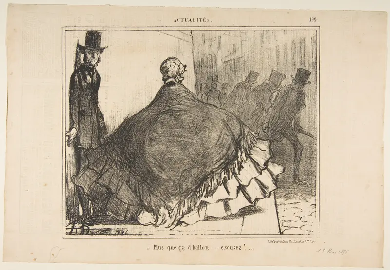 Plus que ça d'ballon...excusez!, from Actualités, published in Le Charivari, June 13, 1855 Wall Art by Honoré Daumier - High-Resolution Digital Print
