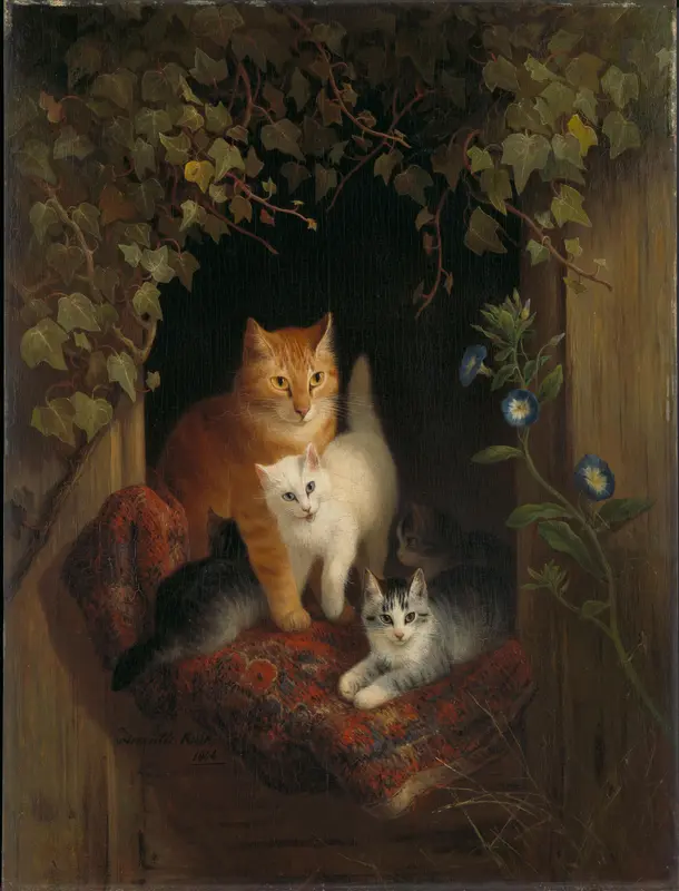 Poes met jongen Wall Art by Henriëtte Ronner - High-Resolution Digital Print