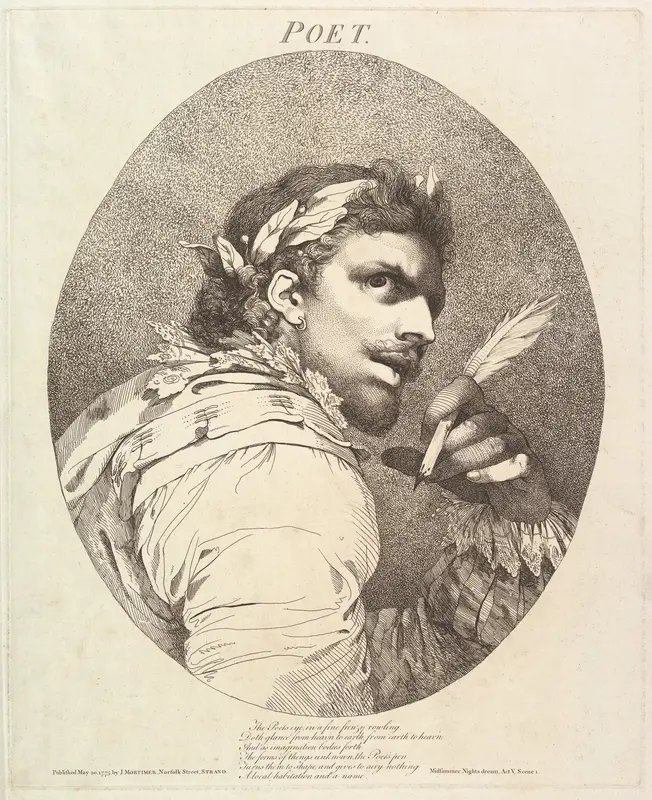 Poet, from "Twelve Characters from Shakespeare" Wall Art by John Hamilton Mortimer - High-Resolution Digital Print