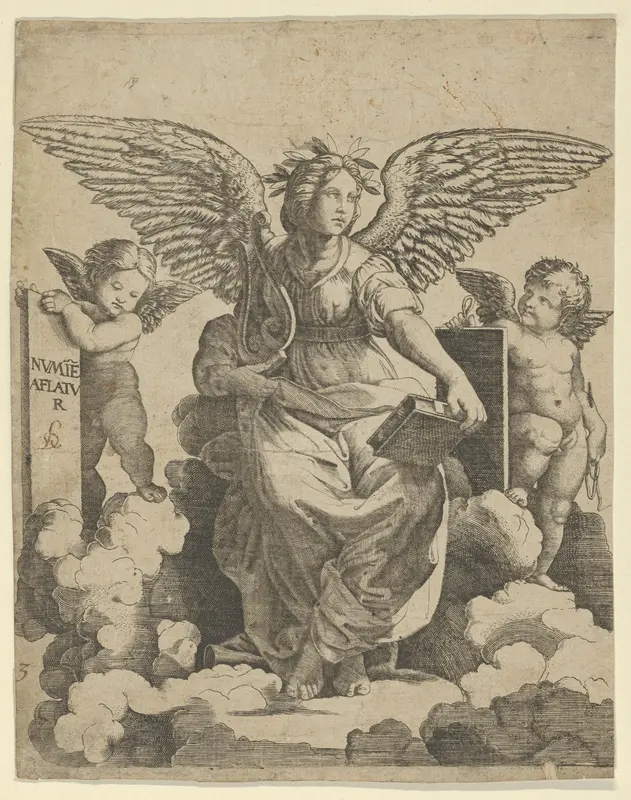 Poetry personified as a winged woman Wall Art by Anonymous - High-Resolution Digital Print