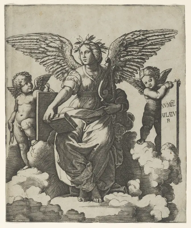 Poetry personified as a winged woman