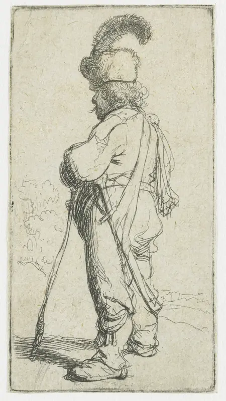 Polander leaning on a stick Wall Art by Rembrandt van Rijn - High-Resolution Digital Print