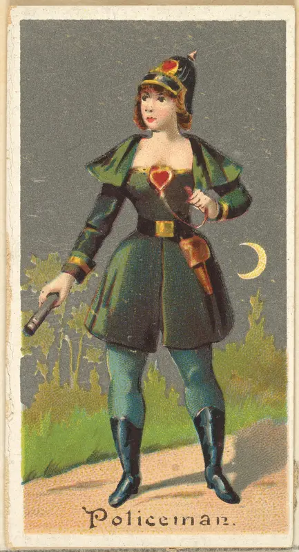Policeman, from the Occupations for Women series (N166) for Old Judge and Dogs Head Cigarettes Wall Art by Goodwin & Company - High-Resolution Digital Print