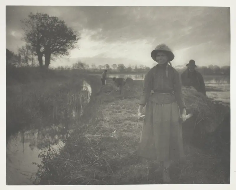 Poling the Marsh Hay Wall Art by Peter Henry Emerson - High-Resolution Digital Print