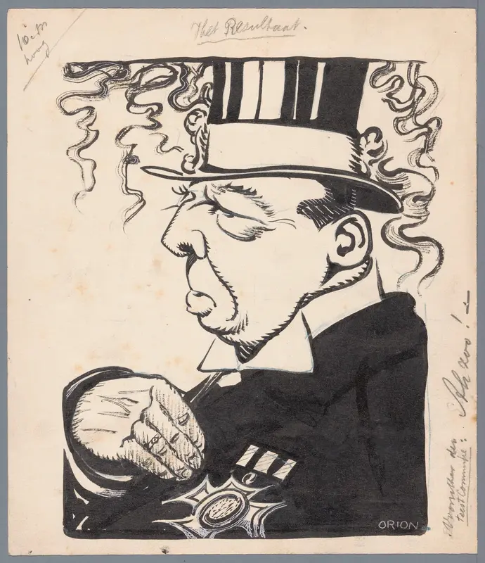 Politicus met hoge hoed en onderscheiding op de borst Wall Art by Unknown - High-Resolution Digital Print