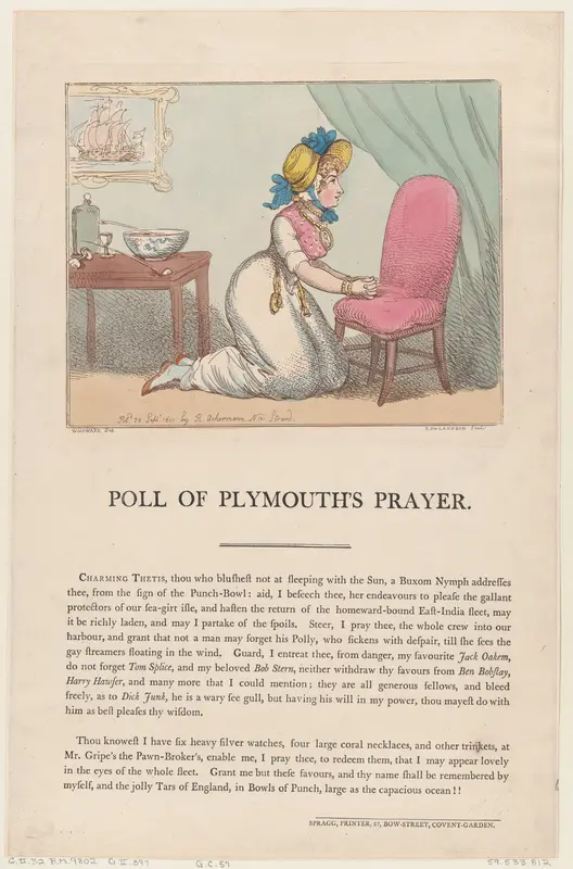 Poll of Plymouth's Prayer Wall Art by Thomas Rowlandson - High-Resolution Digital Print