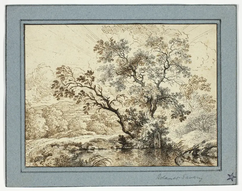 Pond in a Wooded Landscape Wall Art by Unknown artist - High-Resolution Digital Print