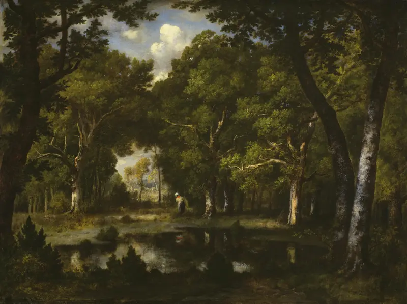 Pond in the Woods Wall Art by Narcisse Virgile Diaz de la Peña - High-Resolution Digital Print