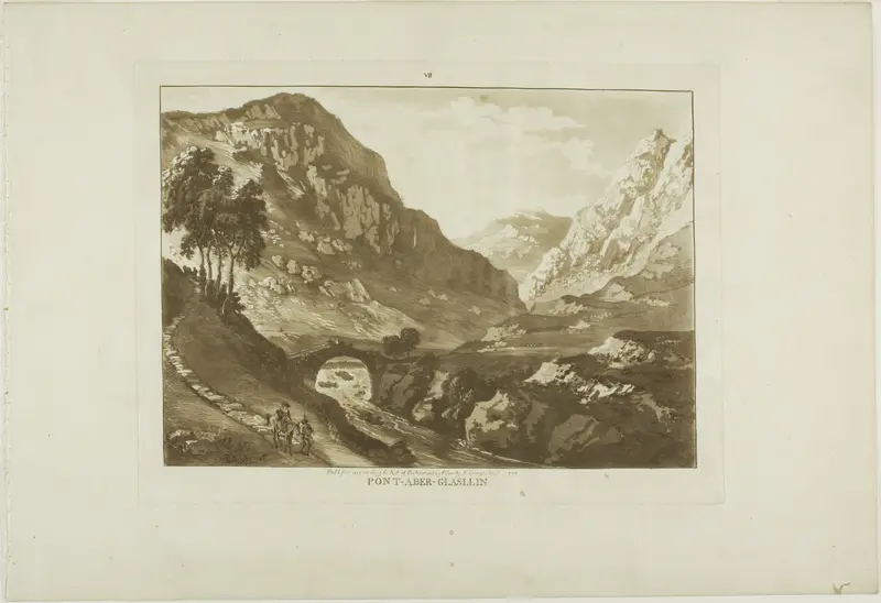 Pont-Aber-Glassin, plate seven from Twelve Views in Wales Wall Art by Paul Sandby - High-Resolution Digital Print