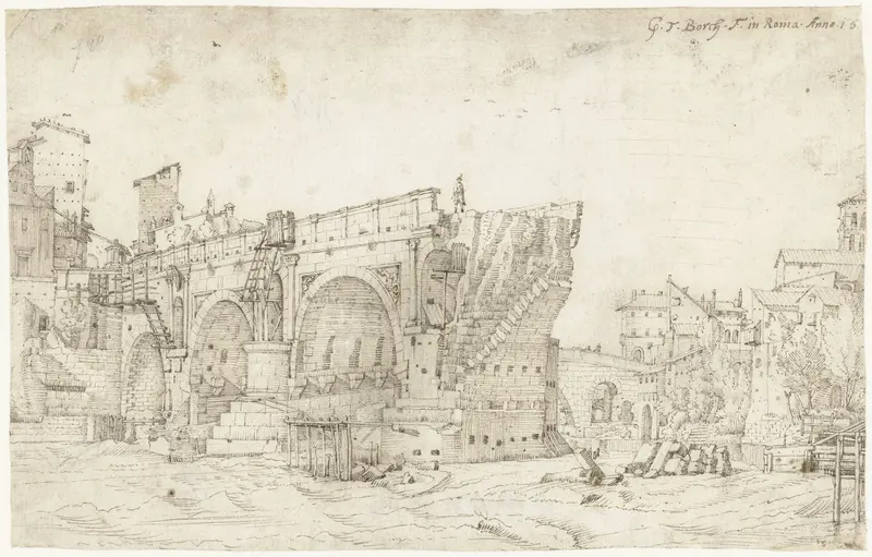 Ponte Rotto over de Tiber, Rome Wall Art by Unknown - High-Resolution Digital Print