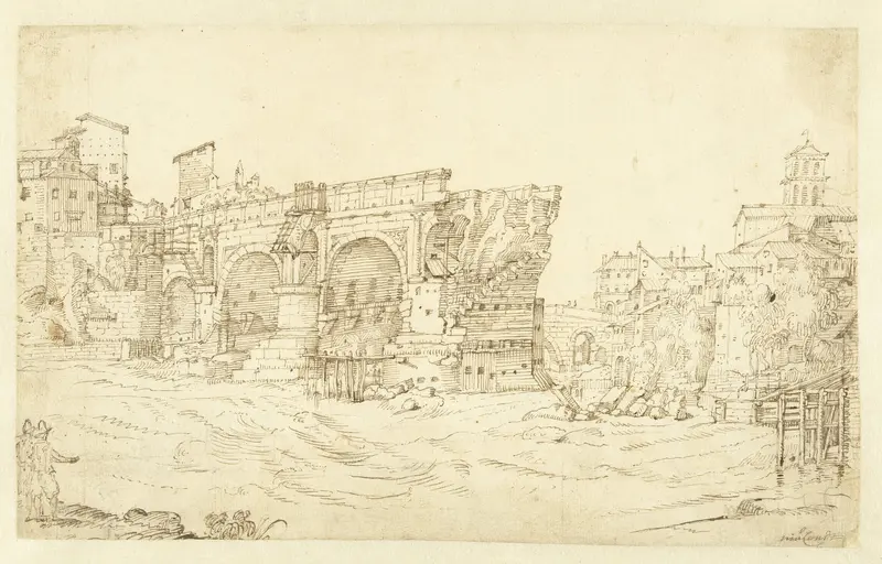 Ponte Rotto te Rome Wall Art by Guilliam van Nieulandt (II) - High-Resolution Digital Print