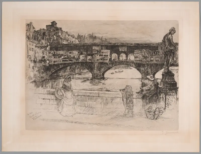 Ponte Vecchio, Florence (First Plate) Wall Art by Frank Duveneck - High-Resolution Digital Print