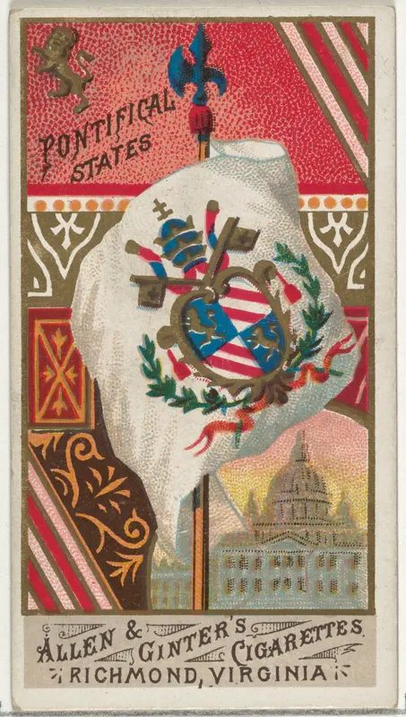 Pontifical States, from Flags of All Nations, Series 1 (N9) for Allen & Ginter Cigarettes Brands Wall Art by Allen & Ginter - High-Resolution Digital Print