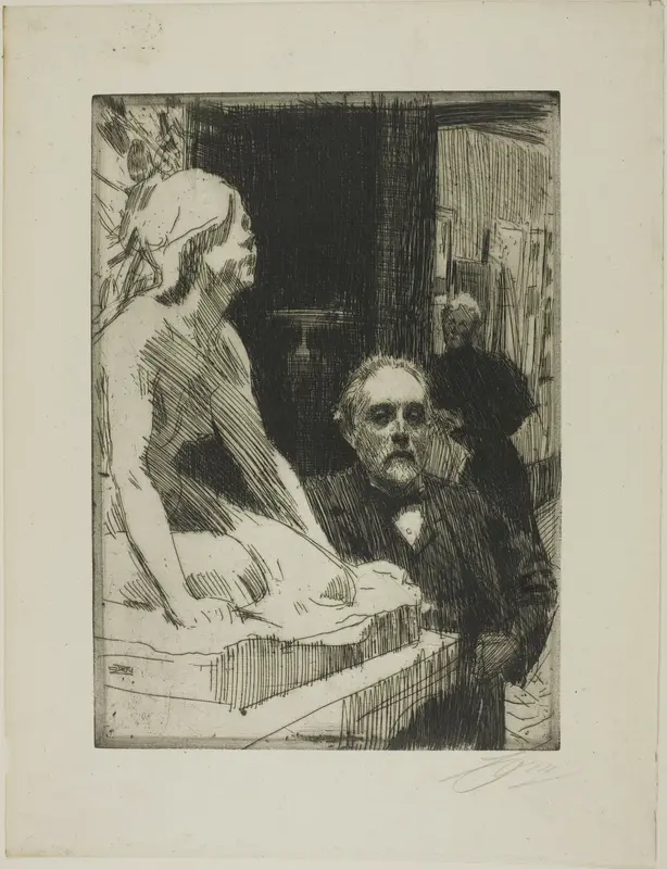 Pontus Fürstenberg and his Wife (standing near Hasselberg's "Frog")