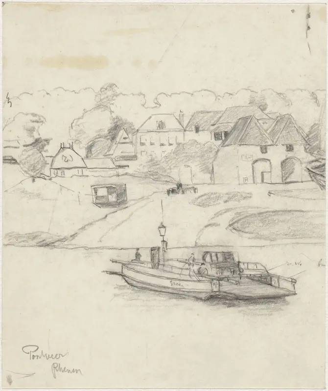 Pontveer bij Rhenen Wall Art by Johannes Abraham Mondt - High-Resolution Digital Print