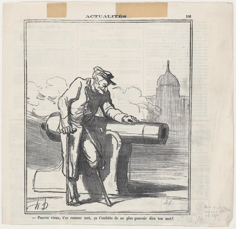 Poor old fellow. You are like me... it annoys you that you cannot speak up as you would like to, from 'News of the day,' published in "Le Charivari" Wall Art by Honoré Daumier - High-Resolution Digital Print