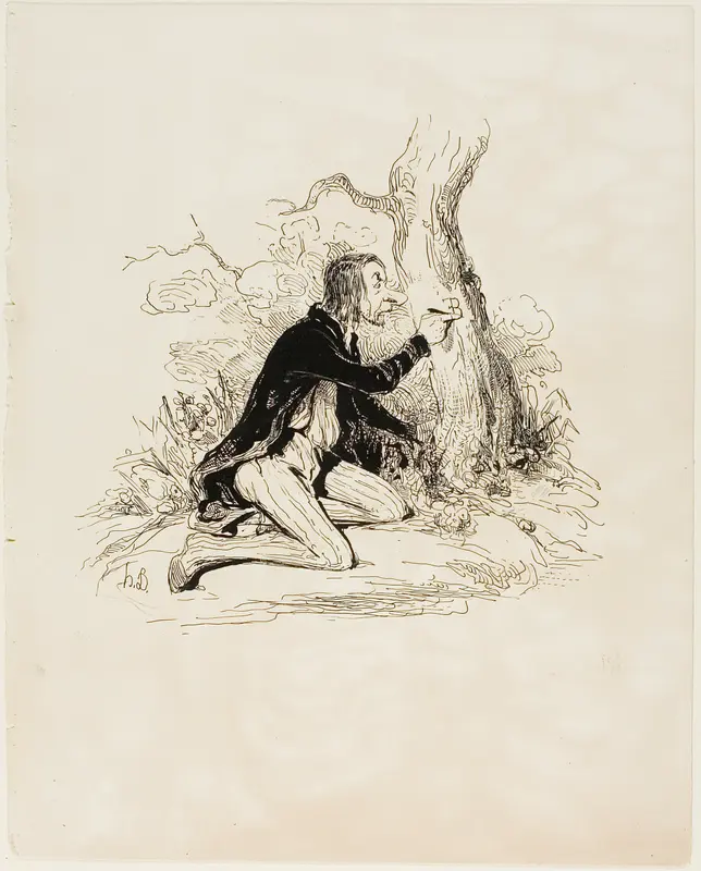 Poor young man! Just one more letter and his moral situation would become perfectly clear, plate 1 from Sentimens Et Passionsa