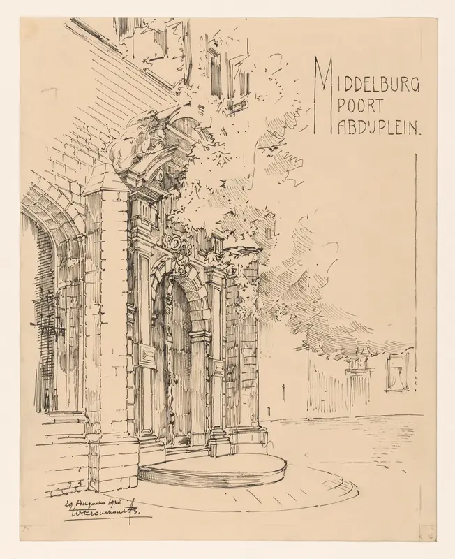 Poort van het Abdijplein te Middelburg Wall Art by Willem Kromhout - High-Resolution Digital Print