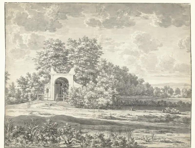 Poort van oprijlaan naar een buitenverblijf Wall Art by Joris van der Haagen - High-Resolution Digital Print