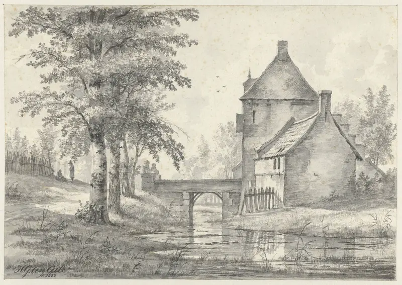 Poortgebouw bij kasteel Doorwerth Wall Art by Hendrik Gerrit ten Cate - High-Resolution Digital Print