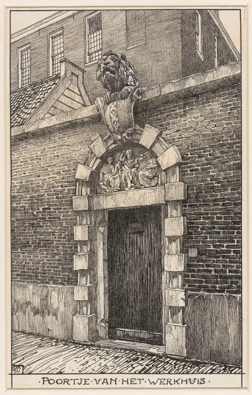 Poortje aan het Werkhuis (Leeuwenpoort), in de Nieuwe Kerkstraat te Amsterdam Wall Art by Willem Wenckebach - High-Resolution Digital Print