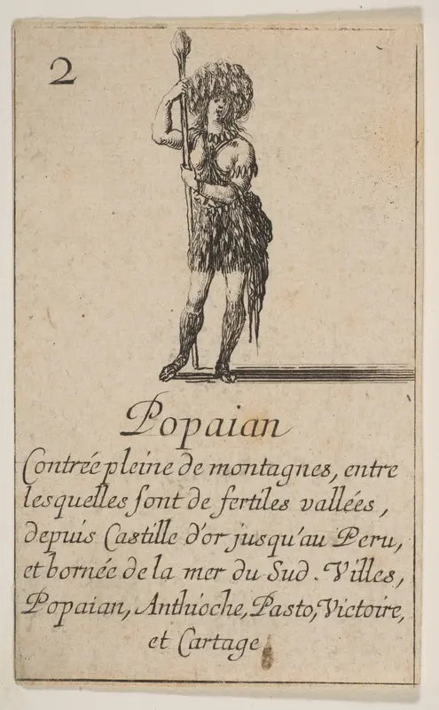 Popayan, from the playing cards "Jeu de la Géographie" Wall Art by Stefano della Bella - High-Resolution Digital Print
