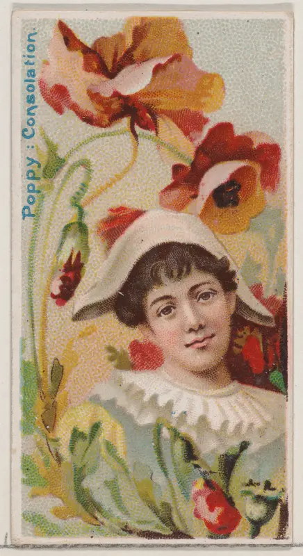 Poppy: Consolation, from the series Floral Beauties and Language of Flowers (N75) for Duke brand cigarettes Wall Art by American Tobacco Company - High-Resolution Digital Print
