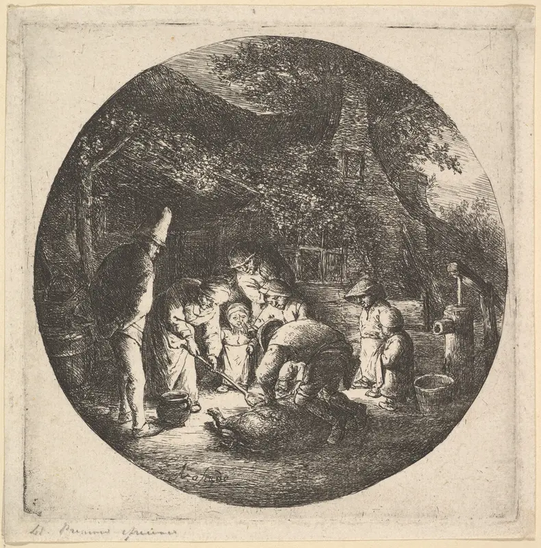 Pork Butcher Wall Art by Adriaen van Ostade - High-Resolution Digital Print