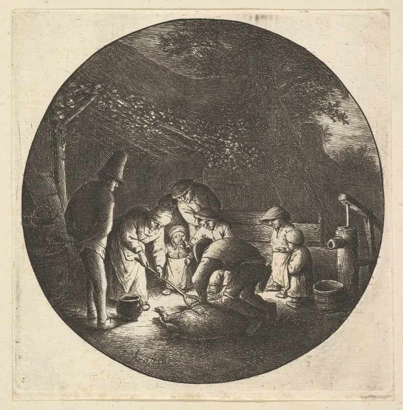 Pork Butcher Wall Art by Adriaen van Ostade - High-Resolution Digital Print