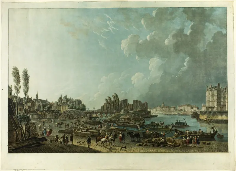 Port de St. Paul, Paris Wall Art by Charles Melchior Descourtis - High-Resolution Digital Print