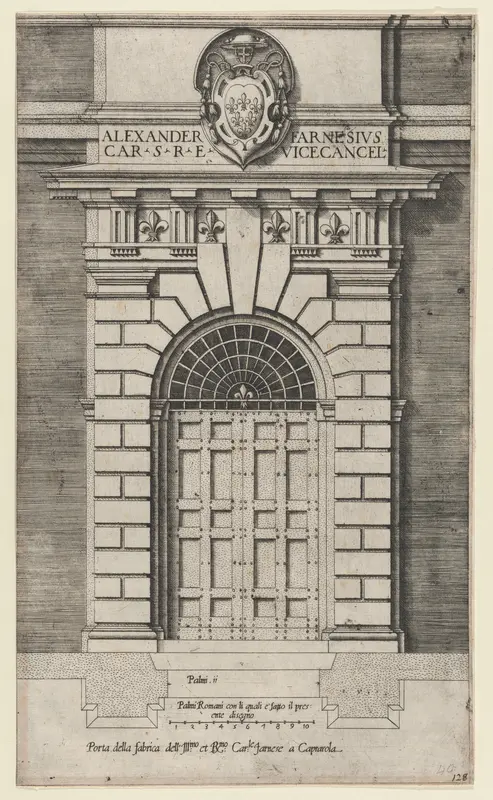 Porta della fabrica of the Farnese Palace, Caprarola, from "Speculum Romanae Magnificentiae" Wall Art by Anonymous - High-Resolution Digital Print