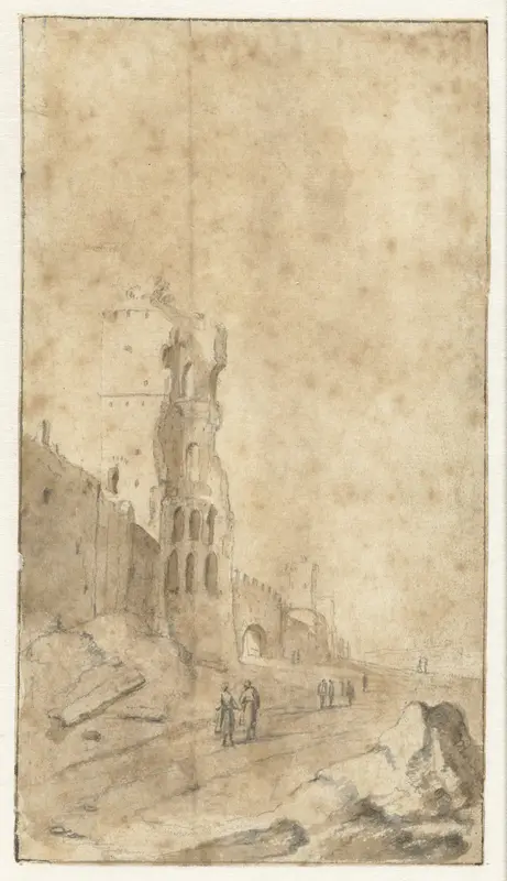 Porta San Paolo te Rome Wall Art by Bartholomeus Breenbergh - High-Resolution Digital Print