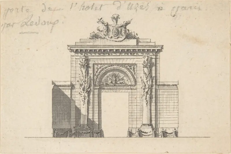 Portal of the Hôtel d'Uzès by Ledoux Wall Art by Anonymous, French, 18th century - High-Resolution Digital Print