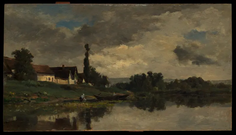 Portejoie on the Seine Wall Art by Charles-François Daubigny - High-Resolution Digital Print
